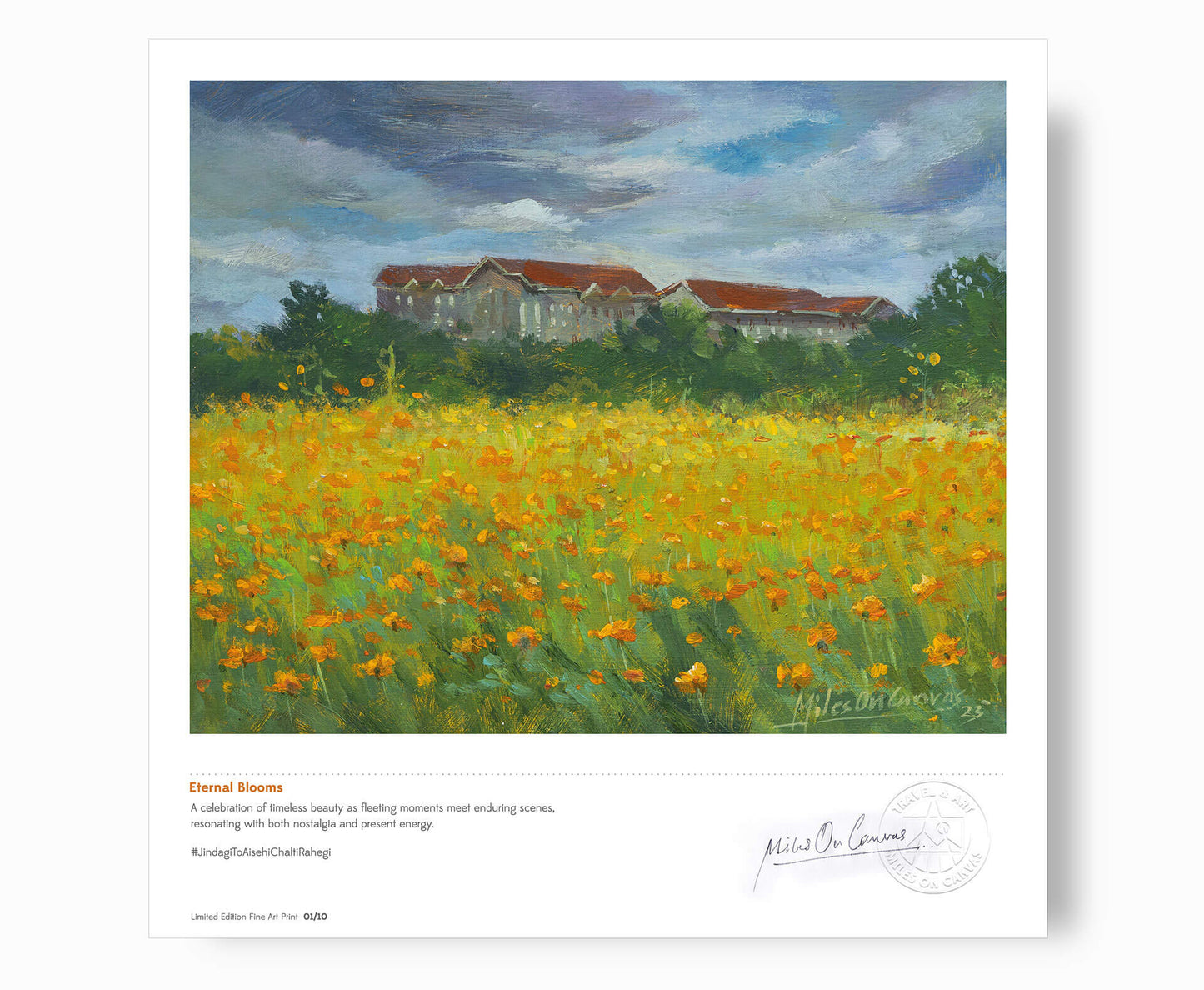 Eternal Blooms: Orange Flowers in Old Beauty